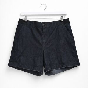 Lee Women’s Denim Shorts Size 16 Medium Dark Wash Cuffed Casual Mid Rise